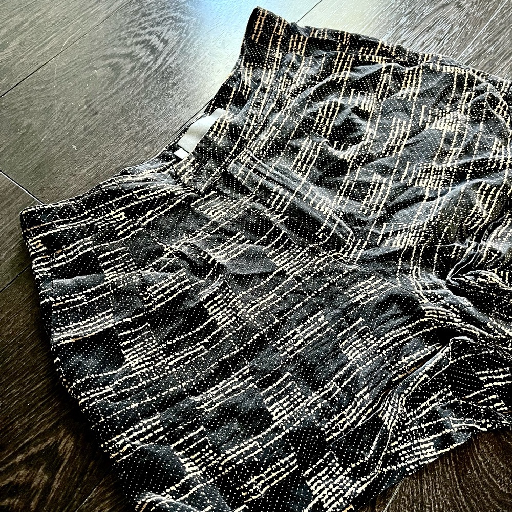 Silky Black And Tan Shorts